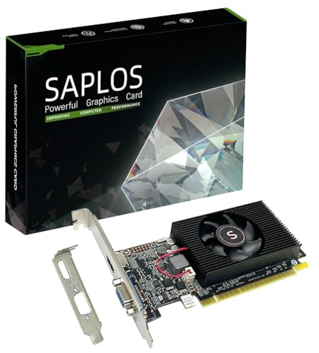 SAPLOS Geforce GT 610 Scheda Video, 2GB DDR3 64-bit, VGA HDMI, Low Profile Scheda Grafica, PCI Express x16, DirectX 11