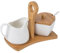 Jarsense Ceramic Sugar and Creamer Set, Sugar Bowl with Lid and Cream Pitcher with Spoon, Milk Jug Sugar Jar Coffee Serving Set with Tray for Home Milk Coffee