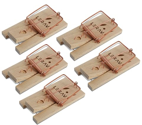 LERAVA® - Mausefalle [Köder inkl.] 10er-Set, PEFCTM Buchenholz, verkupferter Stahl - Effektiv, Indoor & Outdoor, Schlagfalle, Humane Lösung, Mäusebekämpfung. Testsieger-Qualität, Made in Germany