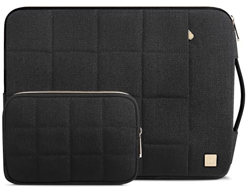 DOMISO 14 Pouces Housse de Protection Ordinateur Portable Sac à Main Pochette Compatible avec HP Stream 14 Pavilion 14 / Lenovo ThinkPad Yoga Ideapad/MacBook Pro/Dell Chromebook/ASUS, Noir