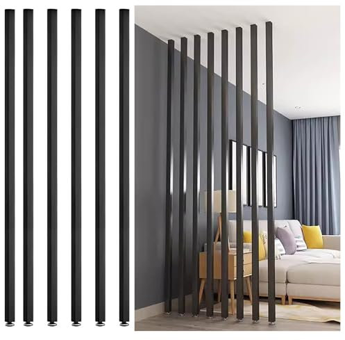 Raumteiler Trennwand, Paravent Raumtrenner 6er-Pack Wandtrennwände, Raumteiler aus Holzlatten vom Boden bis zur Decke – freistehende Raumteiler, Sichtschutz, säulenförmig – moderne Raumdekor-Trennsäul