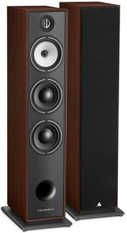 Triangle - Enceinte Colonne Hi-FI BOREA BR08 - Puissance Admissible 150W - Rendement 92 DB/W/m – Haut-parleurs 16 cm – Polyvalente Musique et Home-Cinéma - 206 x 1020 x 314 mm - Noyer (Paire)