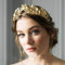 Handcess Griechische Göttin Tiara Blatt Gold Krone Stirnband Kostüm Kopfbedeckung Blätter Braut Kopfbedeckung für Frauen