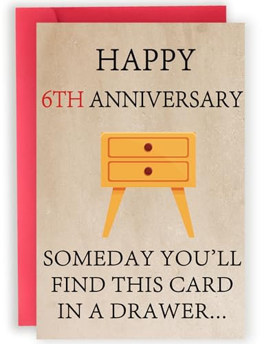 Abeletree Happy 6 Year Anniversary Card for Him Her, Funny 6th Wedding Anniversary Card for Couple Husband Wife, Best Iron Aday Gifts for Men Women, Sweet Valentines Gifts Ideas