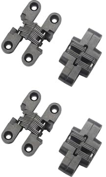 GEFONG 180 Gradi Mini Cerniera Scomparsa 43 mm per la Porta Dell'armadio Collegamento del Pannello Scatola di Legno Piccola Fai da te Cerniere in Zinco per Porte Pieghevoli Nero 4 Pezzi