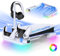 RGB Horizontal Charging Stand & Auto Cooling Fan Station for PS5 Slim Digital & Disc/PS5 PRO Digital, Dual Charger for PlayStation 5/Elite Controllers, Accessories &14 RGB Light Modes & Headset Holder
