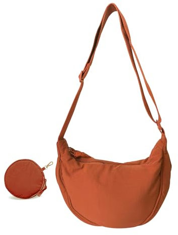 ZENGSING Tragbare Halbmond Tasche, Halbmond Casual Crossbody Bag, Damen Halbmond Crossbody Schultertasche, Halbmond Casual Crossbody Bag, Täglich lässig Halbmond-Tasche (Orange)