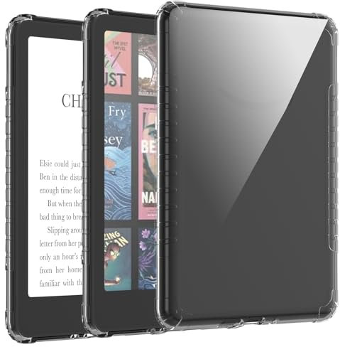 TQQ Custodia per Kindle Paperwhite da 7 (12a generazione 2024) e Kindle Colorsoft Signature Edition, ultra morbida, flessibile e trasparente in TPU per Kindle Paperwhite 2024