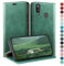 HUOUH Coque pour Samsung Galaxy A20e avec RFID Blocage Etui à Rabat en Cuir de Premium,Fentes pour Cartes,Coques de Case,Cover à Rabat pour Samsung A20e Portefeuille Vert Clair