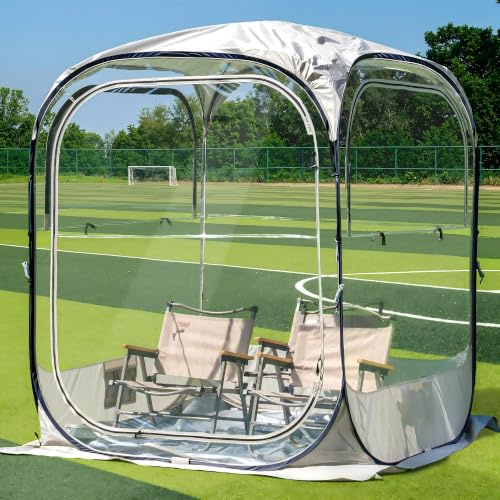 EAST OAK Transparentes TPU-Sportzelt – Hoches, Pop-Up-Zelt mit Sonnenschutz und wasserdichter Matte, belüftete, stabile, wetterfeste Pods für Sportveranstaltungen, Angeln