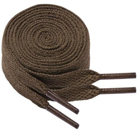 North Bund 2 pares de cordones planos para zapatillas de deporte 8mm Cordones planos de recambio para zapatillas de deporte Marrón 60cm