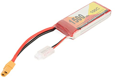 Keenso Batterie LiPo 11.1V 1500mAh 100C 3S avec Prise XT60 pour Drone de Course FPV, Quadrirotor, Hélicoptère, Avion