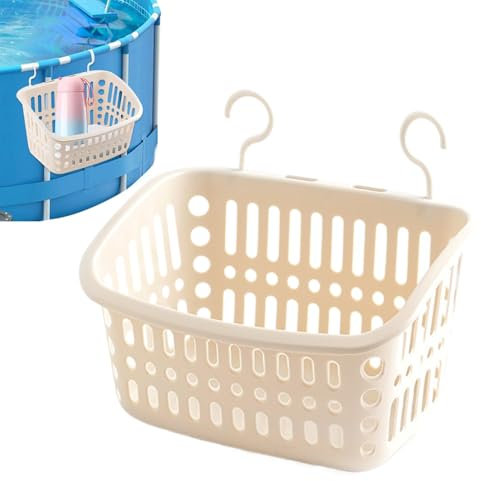 Cesto portaoggetti per piscina, contenitore per riporre e organizzare la piscina, resistente ai raggi UV, porta giocattoli, portabicchieri per bottiglie d'acqua, bevande, giocattoli, spa, vasca