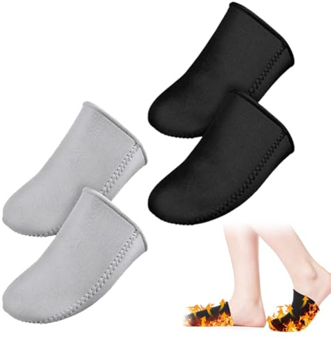 Doukesh Neopren Zehenwärmer Wiederverwendbar 3 MM Dick Zehenwärmer Zehenwärmer MTB Zehenwärmer Fahrrad Winter Zehensocken Zehenwärmer für Schuhe Thermo zehenwärmer für Radfahren Laufen Ski 2 Paar