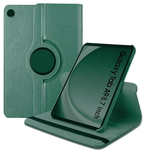 World biz Case Fits Samsung Galaxy Tab A11 8.7 Inch (2025) / Tab A9 8.7 Inch (2023), 360 Degree Rotation Protective Stand Leather Folio Cover, Auto Wake/Sleep, Samsung A11/A9 Tablet (Green)