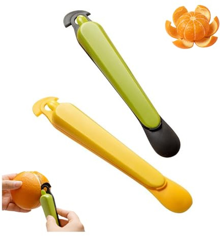 2 Stücke Orangenschäler, Edelstahl-Obstschalenentferner, Obstschälwerkzeug für Pampelmuse, Zitrone und Limette