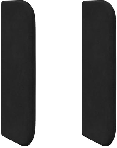 vidaXL Kopfteil Ohr Schwarz 40,5 x 40,5 x 4 cm Samt, Moderne Schlafzimmermöbel, schicke Kopflehne aus Velours, stylisches Design für deinen Schlafraum