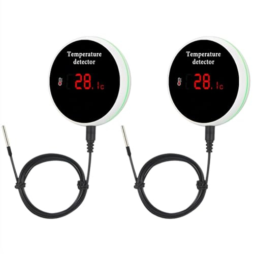 Gokelomg Tuya Home Wifi Sensor de temperatura Alarmas de temperatura Termómetro digital para agua estancia Piscina Termostato Alarma Nursery Fermentación Animales Cría Pantalla Digital Enchufe