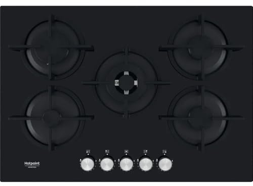 HAGS 72S BK - Piano Cottura 5 Fuochi Gas 73 cm Vetro Nero