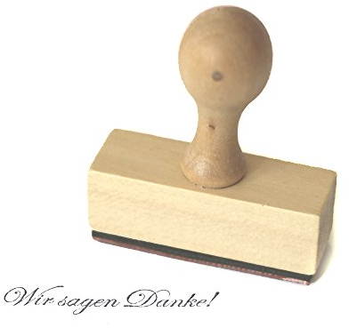 Frau WunderVoll Stempel Sagen Danke - aus Holz, Schrift-/ Motivgröße: 6 x 1,3 cm/Motivstempel Textstempel Gummi Holz Gummistempel Stempel Gastgeschenk Stempel Hochzeit Ministempel Dekostempel