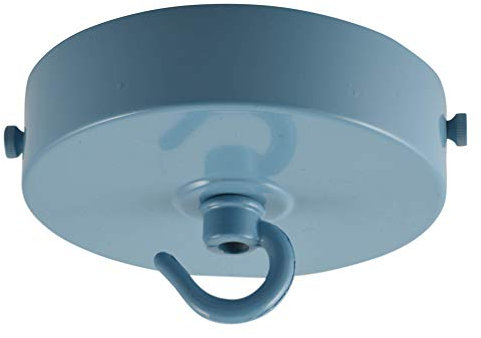 ElekTek Light Fitting Flat Top Lamp Kit with Strap Bracket with Hook 100mm Dia Dawn Blue