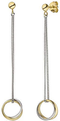 Jobo Damen Ohrhänger 925 Silber bicolor vergoldet Ohrringe Ohrstecker