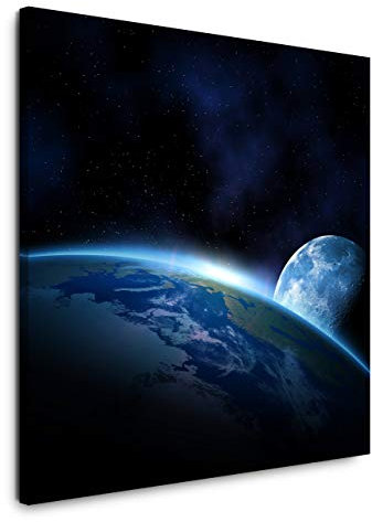 EAUZONE GmbH Erde 60x60cm Wandbild auf Leinwand, Kunstdruck Moderne Bilder