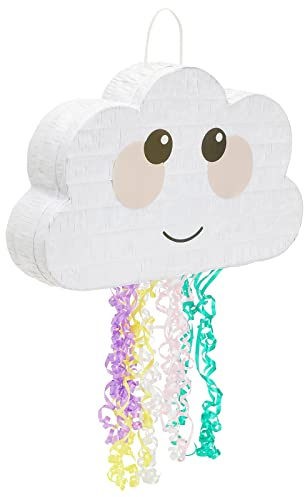 BLUE PANDA Pinata mit Zugschnur für Mädchen, Regenbogenfarben, Geburtstagsparty-Zubehör, Babyparty-Dekorationen (41,5 x 25,4 x 7,6 cm)