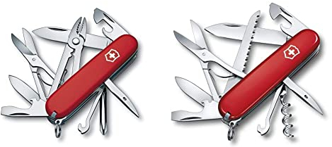 Victorinox Taschenmesser Deluxe Tinker (17 Funktionen, Phillips-Schraubendreher, Kombizange, Schere) rot & Taschenmesser Huntsman (15 Funktionen, Schere, Holzsäge, Schraubendreher) rot