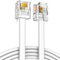 Ancable RJ11 Cavo telefonico ADSL 1M, 6P4C Spina telefonica ad alta velocità Internet banda larga maschio a maschio Router e modem a RJ11 Phone Flat Cable per modem fisso accessorio bianco