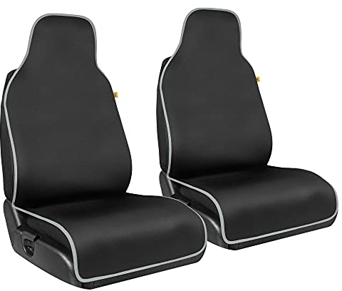 Caterpillar Wasserdichte Auto-Sitzbezüge für Vordersitze (2er Set) - Strapazierfähiger LKW Sitzbezug gegen Flüssigkeiten und Flecken, Neopren Autositzhandtuch, Vordersitzbezüge für Auto LKW und SUV