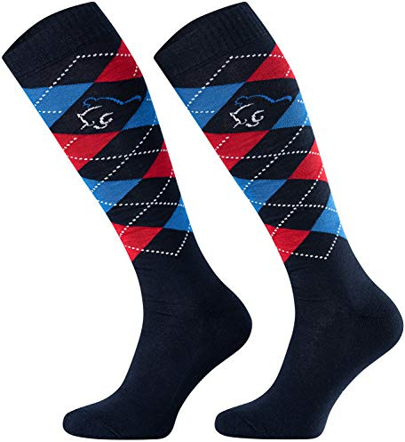 TODO Comodo Chaussettes d'équitation Carreaux STPDJ | Mi-Bas d'équitation | Coton Chaussette Equitation Femme, Enfant, Homme (STPDJ - RS23, 39-42)