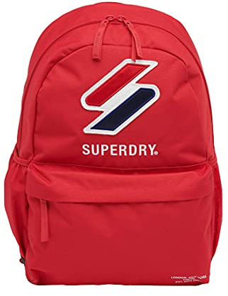 Superdry Herren Sportstyle Montana Rucksack, großes Hauptfach, Risk Red, one_size, Rucksack Rucksäcke