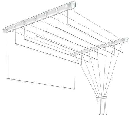 SEPIO Deckenwäschetrockner, 7 Stangen, 160 cm
