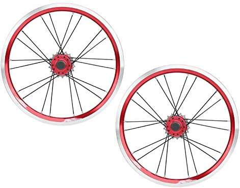 Scheibenbremse Laufradsatz, Fahrrad Felgenbremse Laufradsatz 5 Gang Vorne 2 Hinten 4 Lager Langlebig für Mountainbike Rennrad(rot)