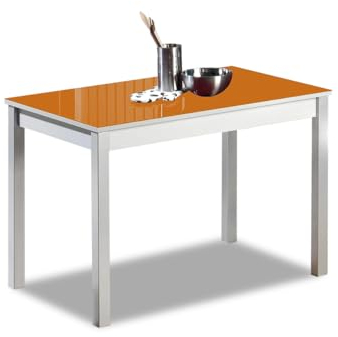 ASTIMESA Tipo Libro Mesa de Cocina, Metal, Naranja, 90x50cm