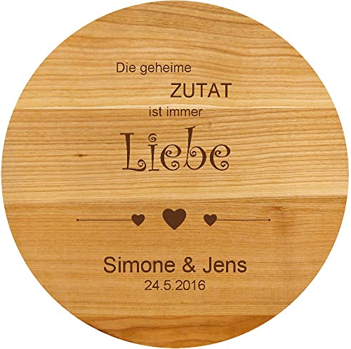Sterngraf Pizzabrett 30cm mit Gravur (Namen) personalisierter Holz Pizza-Teller - Geschenkidee zur Hochzeit, Geschenke zum Jahrestag, Geburtstagsgeschenke, Motiv P16