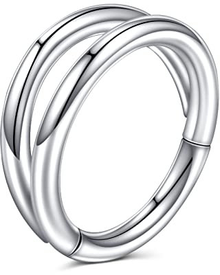 Briana Williams 16G Segmentring Clicker Chirurgenstahl Piercing Ring Doppelt Dreifach Gestapelt Nase Septum Ohr Helix Piercing 8mm 10mm