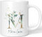 JUNIWORDS Tasse, Maria-Louise, Name Anfangsbuchstabe Initial Alphabet Floral Buchstabe M Monogramm Motiv, Weiß (5464676)