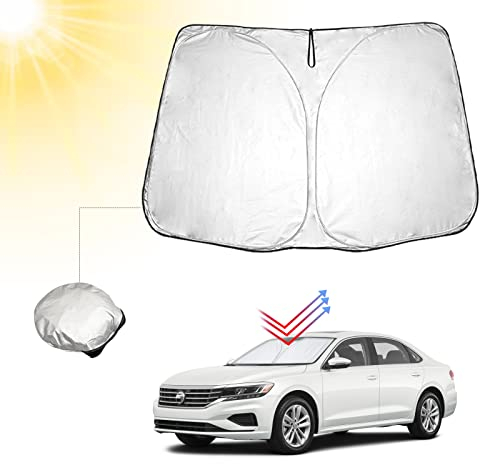 BIBIBO Passat B8 Frontscheibenabdeckung Kompatibel mit VW Passat B8 Valiant 2015-2024, Alltrack 2018-2024, Sonnenschutz Auto Frontscheibe Faltbar, Hitzeschutz Auto gegen UV-Strahlen
