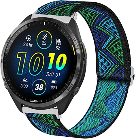 Blueshaweu - Pulsera compatible con Garmin Forerunner 965, correa deportiva de nailon elástica con Garmin Forerunner 265/Forerunner 965 46mm Smartwatch