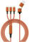 Smrter Nylon Hydra Ultra 5 in 1 USB-Ladekabel USB-A Stecker, USB-C Stecker, USB-Micro-B Stecker, Lightning Stecker, OTG, 1,20m, orange