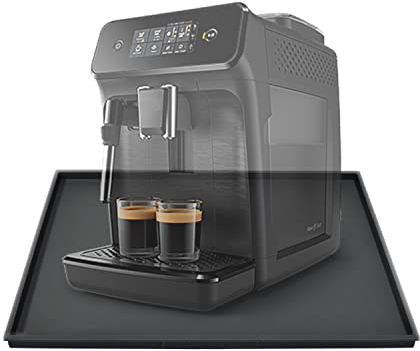 1Pcs Coffee Maker Mat, Blender Silicone Mat, Non-Slip Mat for Food Processor, Coffee Grinder, Table Protector, Barista Tools, Suitable for Kitchen, Dining Room (Black)