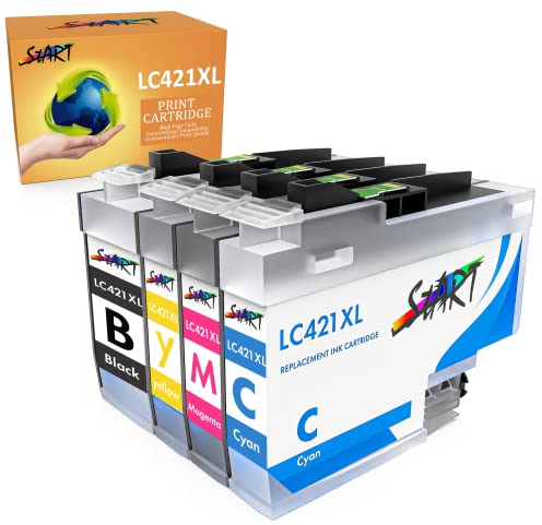 START Multipack 4X LC421XL Kompatibel mit Brother LC-421 XL (1x Black 1x Cyan 1x Magenta 1x Yellow) für Brother DCP-J1050DW, DCP-J1140DW, MFC-J1010DW