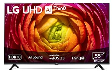 LG 55UR74006LB TV UHD 140 cm (55) (Active HDR, 60 Hz, Smart TV), año modelo 2023