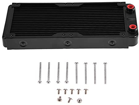 Radiador De Refrigeración, Enfriador De Refrigeración por Agua Radiador De Refrigeración De 240 Mm Radiador De Refrigeración Líquida De Intercambiador De Calor De Aluminio Grueso De 18