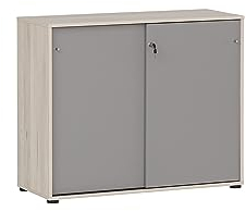 Schildmeyer Aktenschrank, Holzwerkstoff, sandeiche Dekor/platingrau, 102 x 41 x 83,6 cm