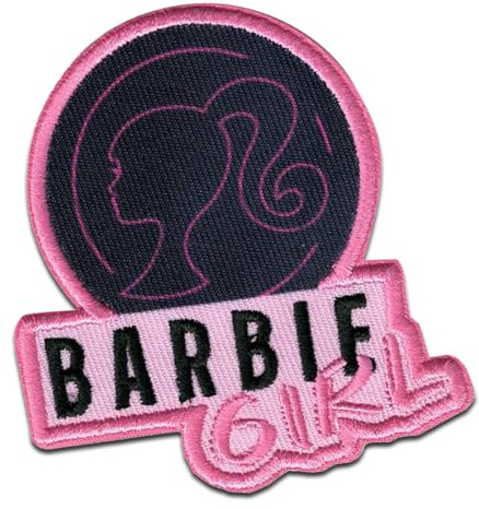 Comercial Mercera Barbie Girl - Aufnäher, Bügelbild, Aufbügler, Applikationen, Patches, Flicken, zum aufbügeln, Größe: 7 x 6,6 cm
