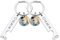 INBLUE Personalizzato Acciaio Inossidabile Coppia Portachiavi per Donne - Inciso Nome Data Cuore Puzzle Etichetta Rotonda con Foto Tagliare - A1