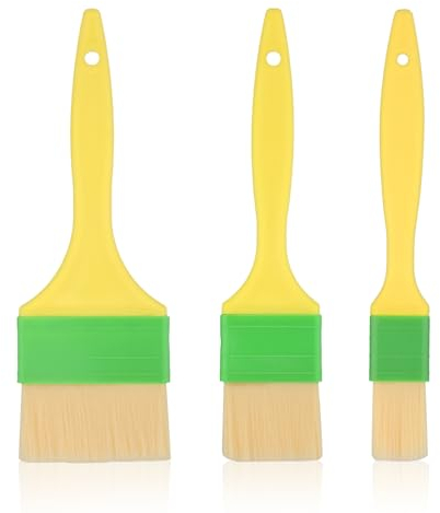 3pcs Pastry Basting Brush, 3 Sizes Plastic Fiber BBQ Brushes for Sauce Easy to Hold & Hang Cooking Baking Brush Set Food Brush for Oil Kitchen Brushes Food for Egg Butter Spread Marinade